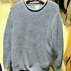 (Unworn) L.L. Bean Men's Organic Cotton Waffle Sweater in Blue XL